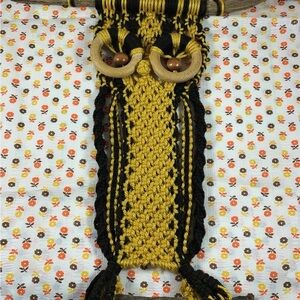 70s Macrame Owl wall art